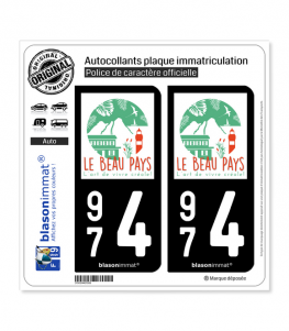 974 Réunion du Nord - Tourisme | Autocollant plaque immatriculation