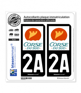 2A Corse du Sud - Département | Autocollant plaque immatriculation