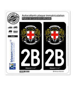 2B Calvi - Commune | Autocollant plaque immatriculation