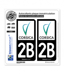 2B Corse - Collectivité Territoriale | Autocollant plaque immatriculation