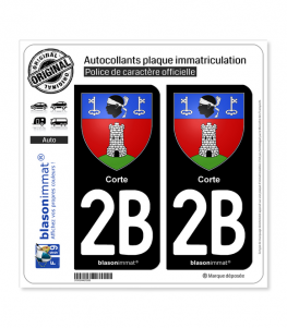 2B Corte - Armoiries | Autocollant plaque immatriculation