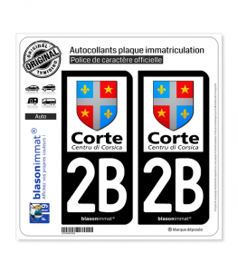 2B Corte - Ville | Autocollant plaque immatriculation