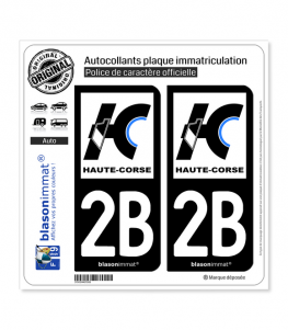 2B Haute-Corse - Département | Autocollant plaque immatriculation