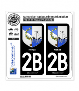 2B Nonza - Armoiries | Autocollant plaque immatriculation