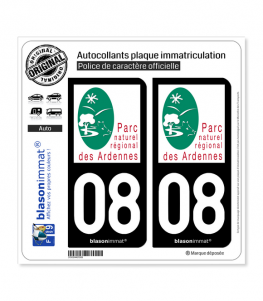 08 Ardennes - Parc Naturel Régional | Autocollant plaque immatriculation