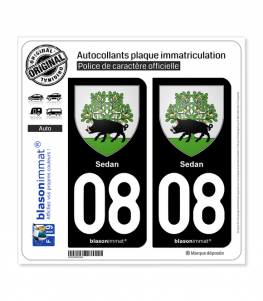 08 Sedan - Armoiries | Autocollant plaque immatriculation