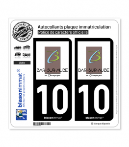 10 Bar-sur-Aube - Ville | Autocollant plaque immatriculation