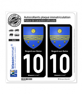 10 Nogent-sur-Seine - Armoiries | Autocollant plaque immatriculation