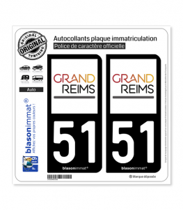 51 Reims - Agglo | Autocollant plaque immatriculation