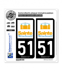 51 Sainte-Ménehould - Ville | Autocollant plaque immatriculation
