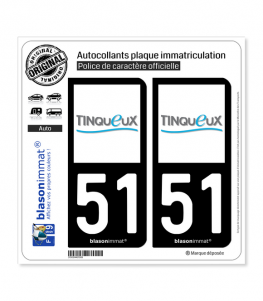 51 Tinqueux - Ville | Autocollant plaque immatriculation