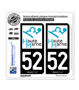 52 Haute-Marne - Département | Autocollant plaque immatriculation