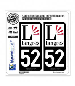 52 Langres - Ville | Autocollant plaque immatriculation