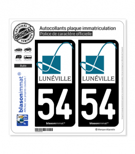 54 Lunéville - Ville | Autocollant plaque immatriculation