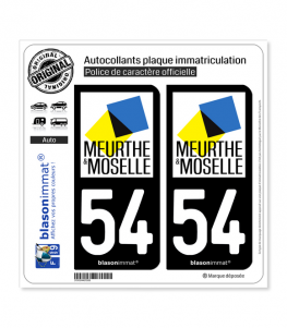 54 Meurthe-et-Moselle - Département | Autocollant plaque immatriculation