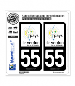 55 Verdun - Pays | Autocollant plaque immatriculation