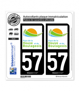 57 Boulay-Moselle - Pays | Autocollant plaque immatriculation (fond noir)