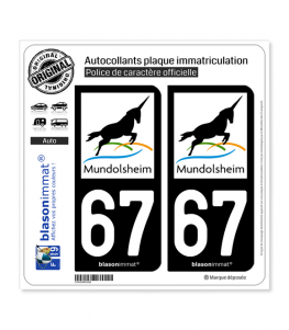 67 Mundolsheim - Commune | Autocollant plaque immatriculation