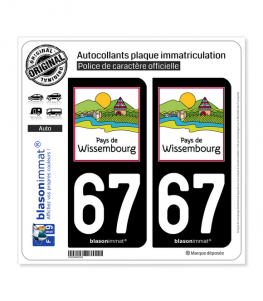 67 Wissembourg - Pays | Autocollant plaque immatriculation