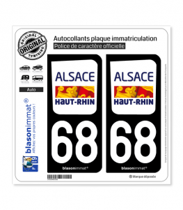 68 Haut-Rhin - Département | Autocollant plaque immatriculation