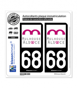 68 Mulhouse - Agglo | Autocollant plaque immatriculation