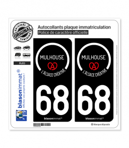 68 Mulhouse - Tourisme | Autocollant plaque immatriculation