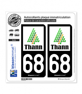 68 Thann - Ville | Autocollant plaque immatriculation