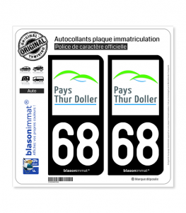 68 Thur Doller - Pays | Autocollant plaque immatriculation