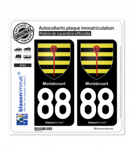 88 Morizécourt - Armoiries | Autocollant plaque immatriculation