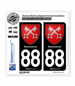 88 Remiremont - Armoiries | Autocollant plaque immatriculation