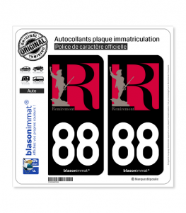 88 Remiremont - Ville | Autocollant plaque immatriculation