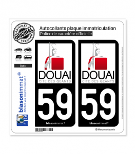 59 Douai - Ville | Autocollant plaque immatriculation