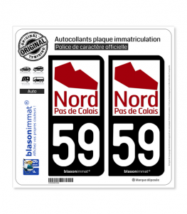 59 Nord-Pas de Calais - Tourisme | Autocollant plaque immatriculation