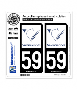 59 Valenciennes - Ville | Autocollant plaque immatriculation