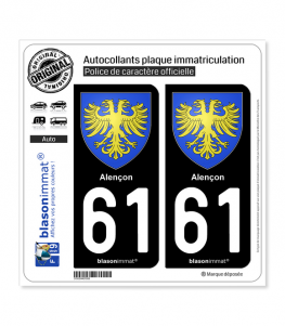 61 Alençon - Armoiries | Autocollant plaque immatriculation