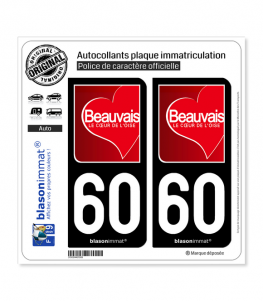 60 Beauvais - Ville | Autocollant plaque immatriculation