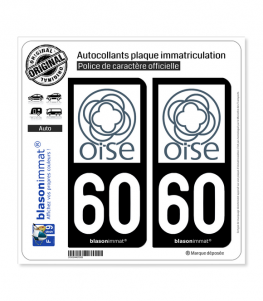 60 Oise - Département | Autocollant plaque immatriculation