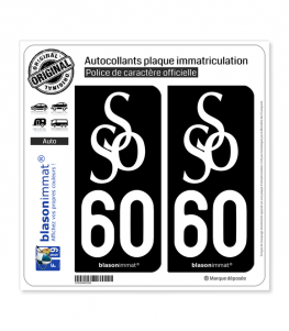 60 Senlis - Agglo | Autocollant plaque immatriculation