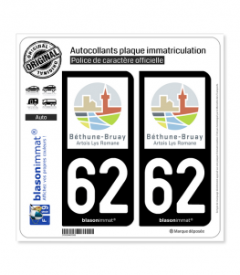 62 Béthune - Agglo | Autocollant plaque immatriculation