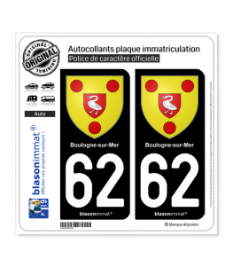 62 Boulogne-sur-Mer - Armoiries | Autocollant plaque immatriculation