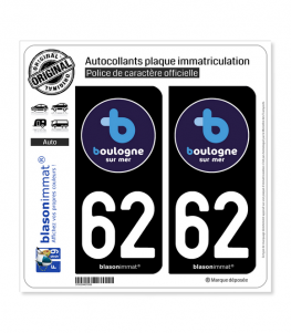 62 Boulogne-sur-Mer - Ville | Autocollant plaque immatriculation