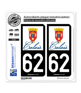 62 Calais - Ville | Autocollant plaque immatriculation
