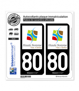 80 Haute Somme - Terres | Autocollant plaque immatriculation