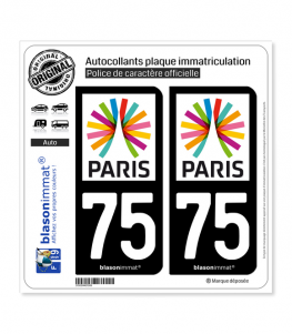 75 Ile-de-France- Paris Région | Autocollant plaque immatriculation