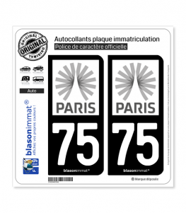 75 Ile-de-France - Tourisme | Autocollant plaque immatriculation