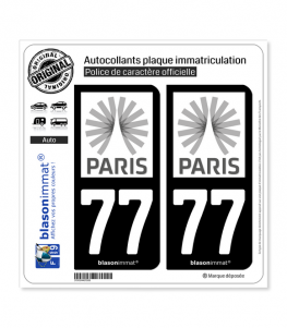 77 Ile-de-France - Tourisme | Autocollant plaque immatriculation