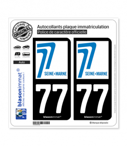 77 Seine-et-Marne - Département | Autocollant plaque immatriculation