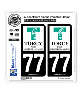 77 Torcy - Ville | Autocollant plaque immatriculation