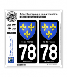 78 Ile-de-France - Armoiries | Autocollant plaque immatriculation