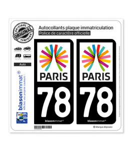 78 Ile-de-France - Paris Région | Autocollant plaque immatriculation